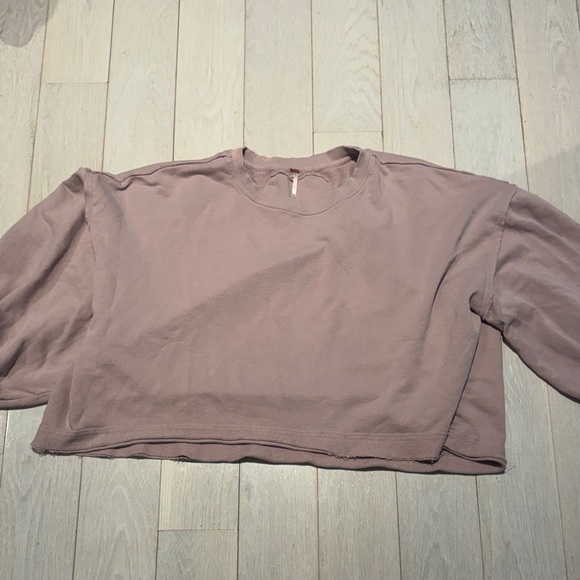 Free People Tops - Free People Mauve Cropped Sweatshirt